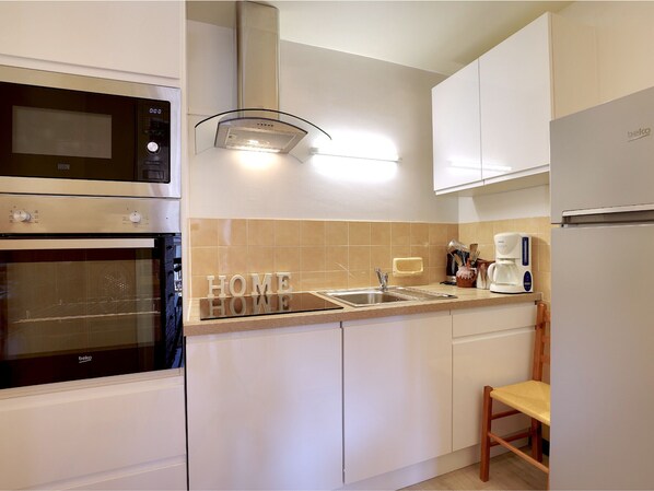Fridge, microwave, dishwasher