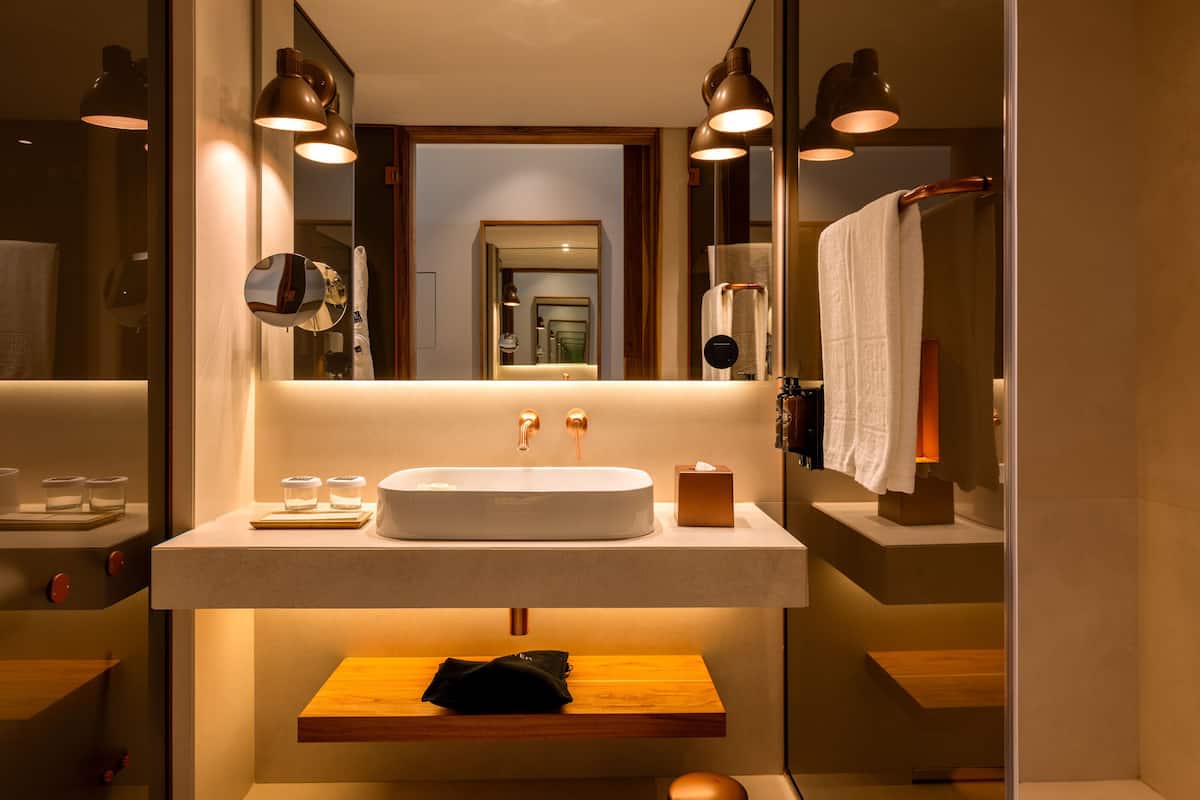 free toiletries, hair dryer, bathrobes, slippers