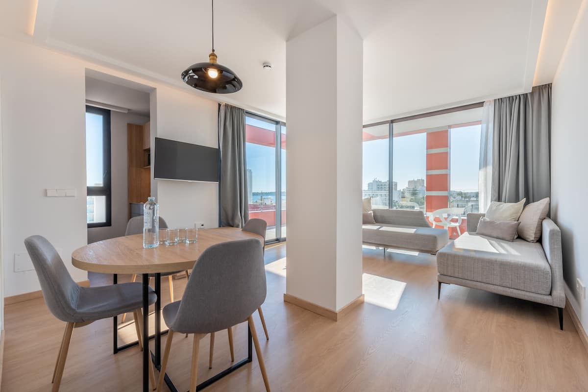 Superior Apartment, 2 Bedrooms, Terrace | Living area | 40-inch Smart TV with satellite channels, TV