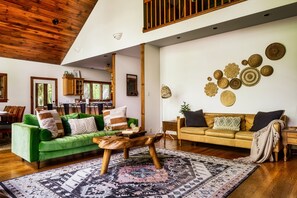 Smart TV, fireplace, video games, foosball