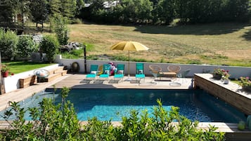 Piscine extérieure, piscine chauffée