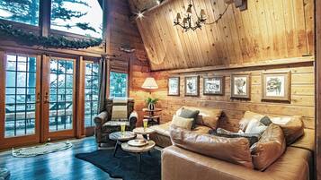 TV, fireplace, table football