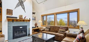 TV, fireplace, table football, ping pong