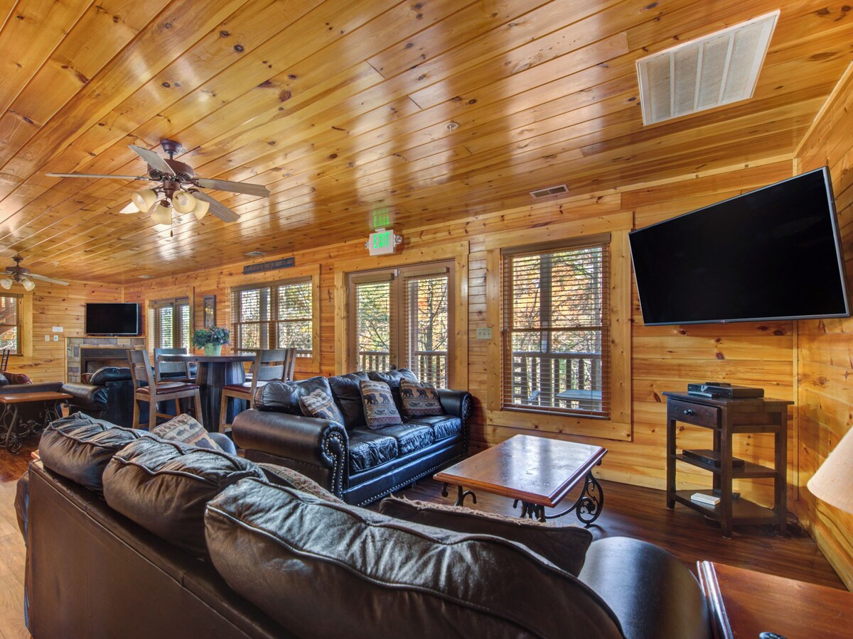 Photo 54 of Family Ties Lodge | Group Cabin w. Decks, 2 Hot Tubs, Game Room +More