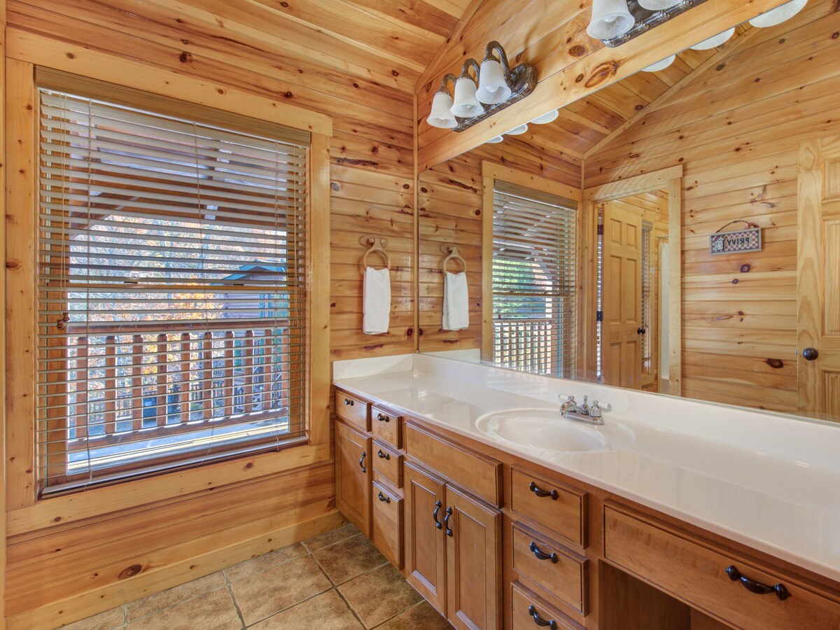 Photo 82 of Family Ties Lodge | Group Cabin w. Decks, 2 Hot Tubs, Game Room +More