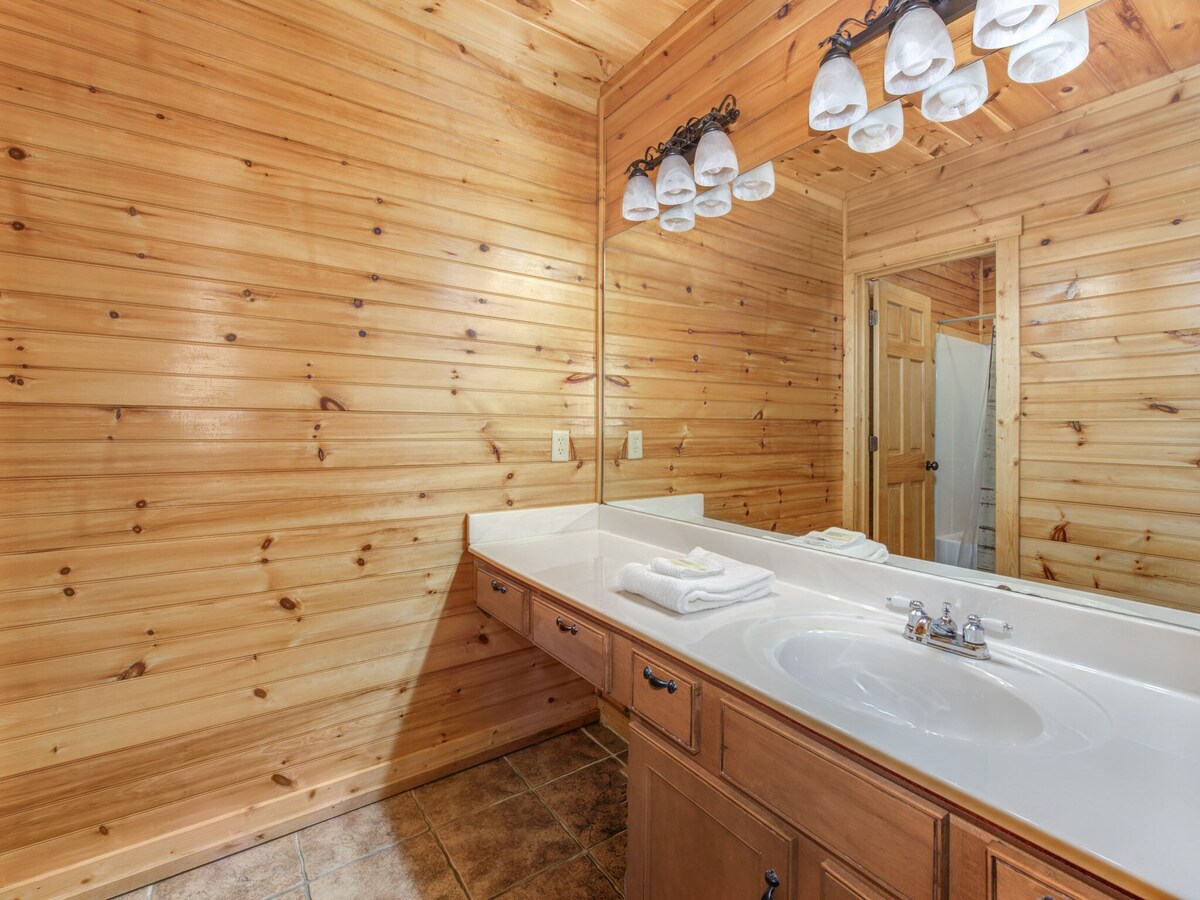 Photo 85 of Family Ties Lodge | Group Cabin w. Decks, 2 Hot Tubs, Game Room +More