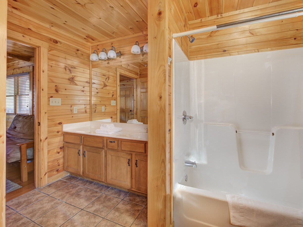Photo 68 of Family Ties Lodge | Group Cabin w. Decks, 2 Hot Tubs, Game Room +More