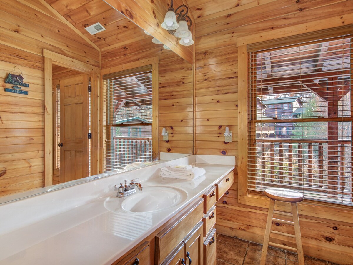 Photo 80 of Family Ties Lodge | Group Cabin w. Decks, 2 Hot Tubs, Game Room +More