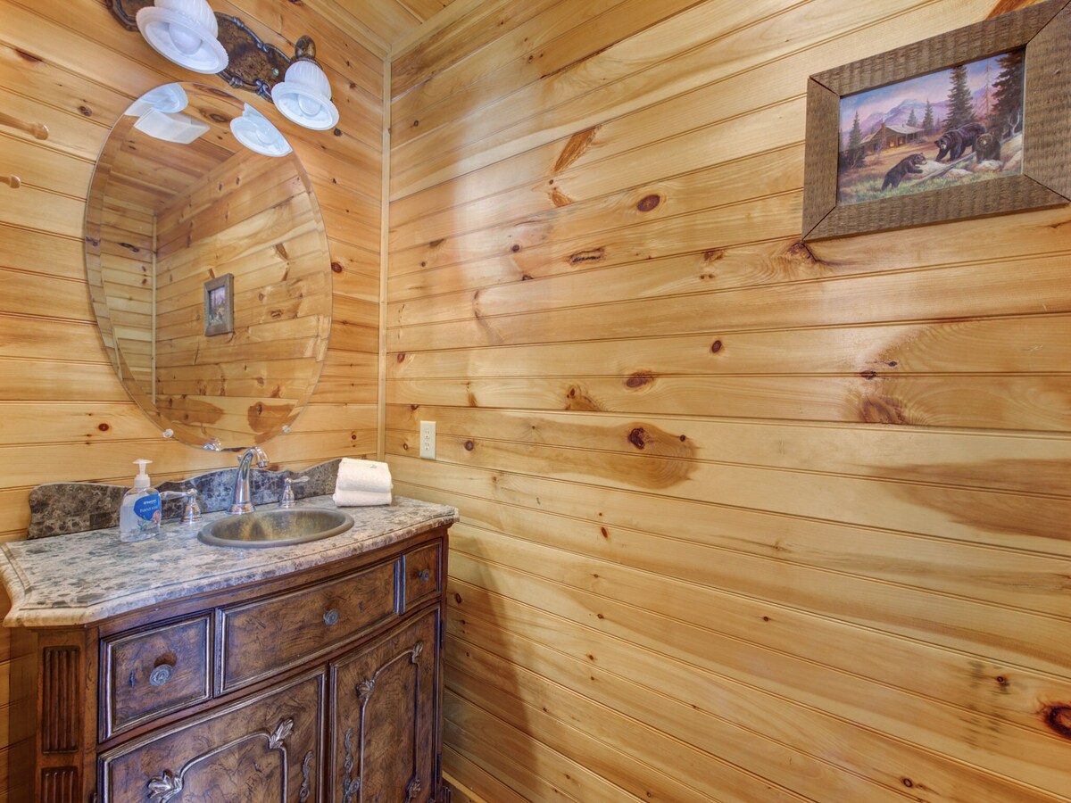 Photo 83 of Family Ties Lodge | Group Cabin w. Decks, 2 Hot Tubs, Game Room +More