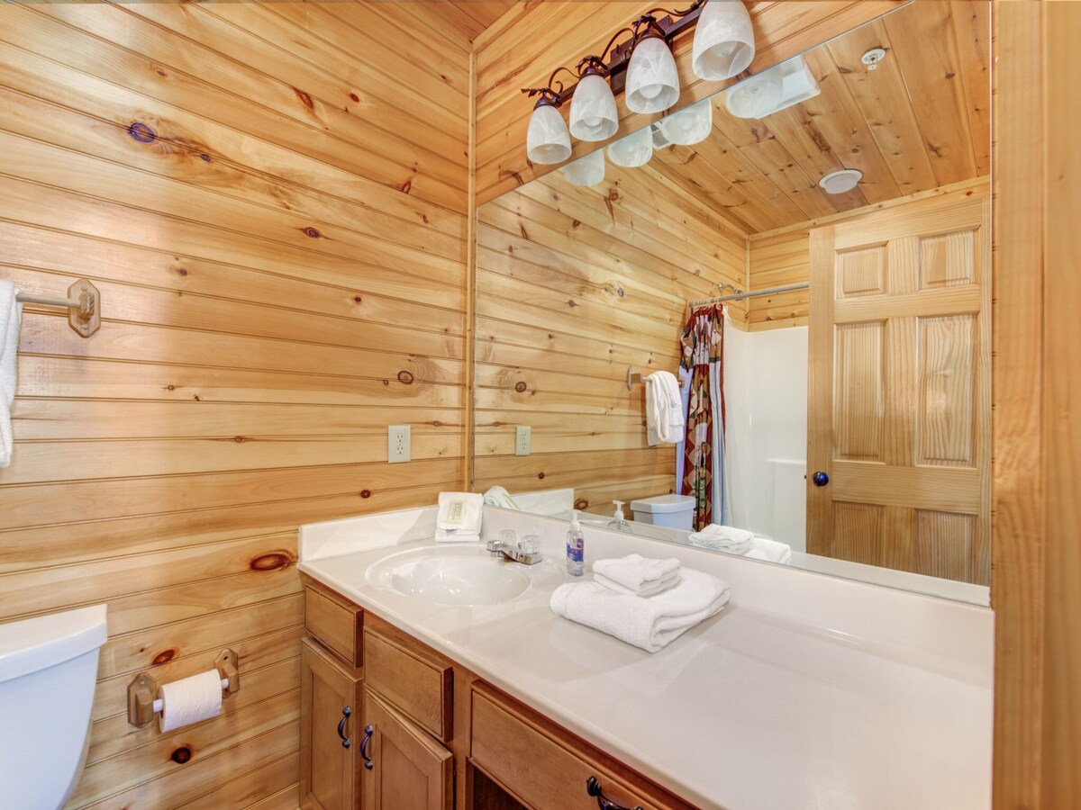 Photo 77 of Family Ties Lodge | Group Cabin w. Decks, 2 Hot Tubs, Game Room +More