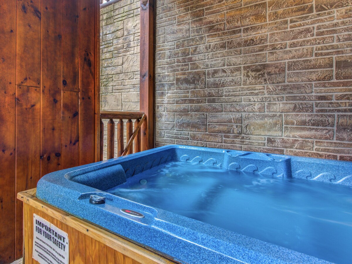 Photo 50 of Family Ties Lodge | Group Cabin w. Decks, 2 Hot Tubs, Game Room +More