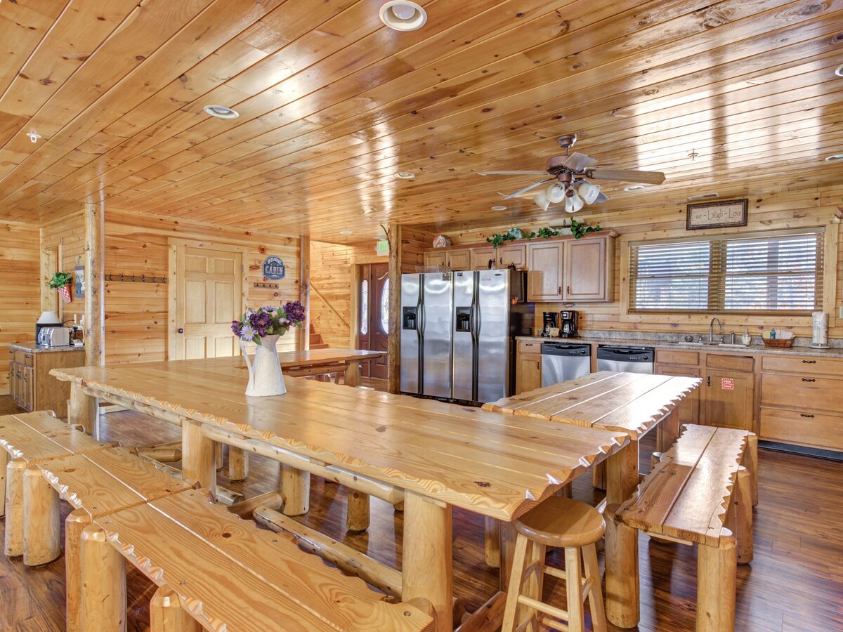 Photo 57 of Family Ties Lodge | Group Cabin w. Decks, 2 Hot Tubs, Game Room +More