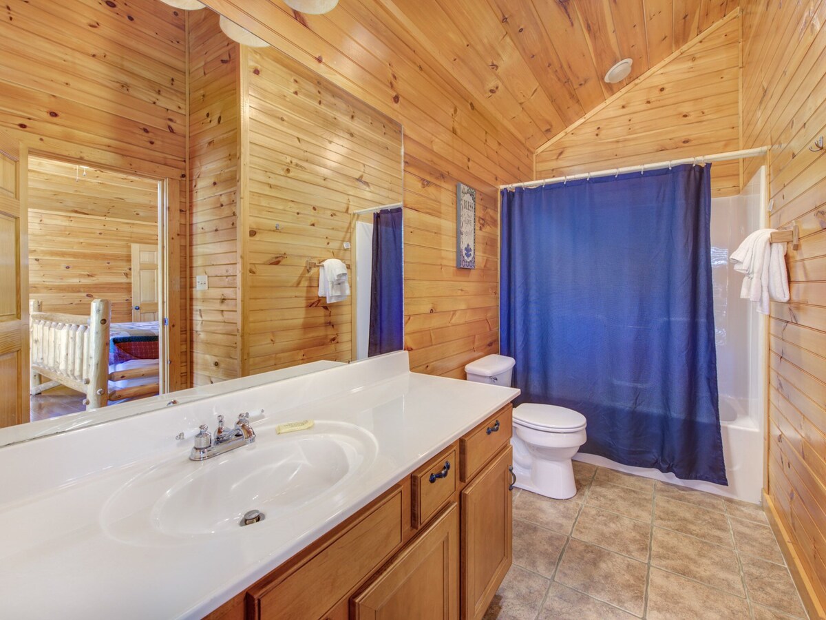 Photo 73 of Family Ties Lodge | Group Cabin w. Decks, 2 Hot Tubs, Game Room +More