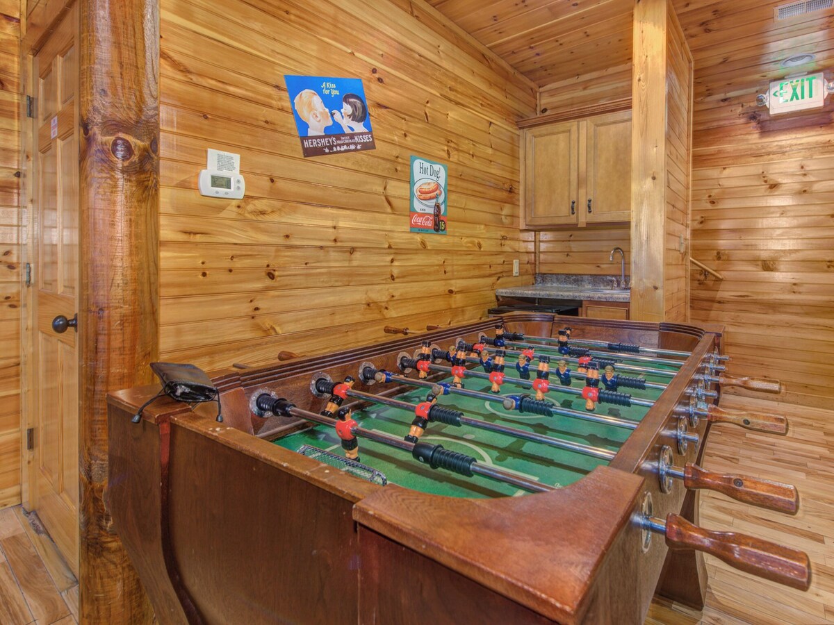 Photo 61 of Family Ties Lodge | Group Cabin w. Decks, 2 Hot Tubs, Game Room +More