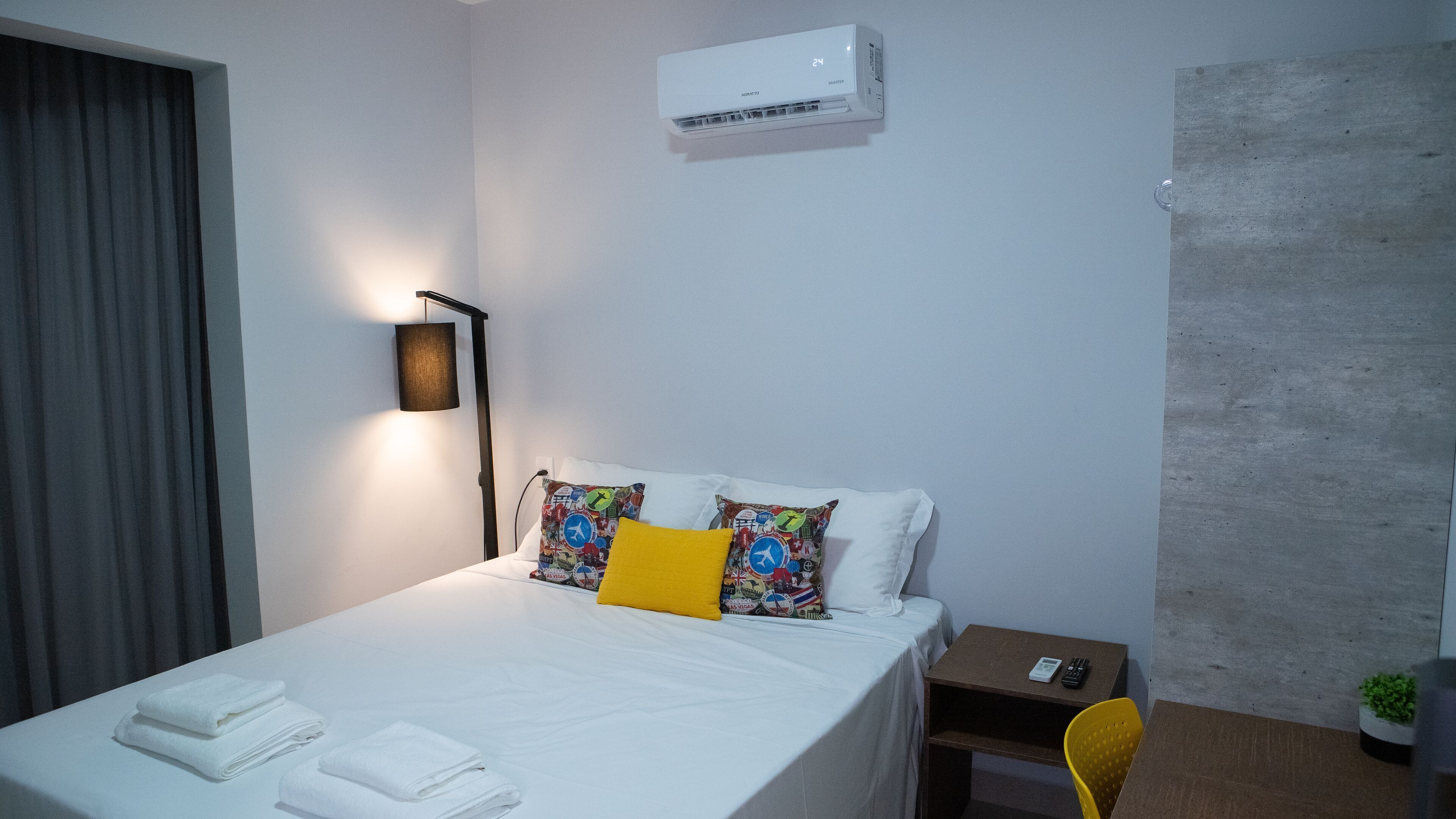 Premium bedding, individually furnished, desk, laptop workspace