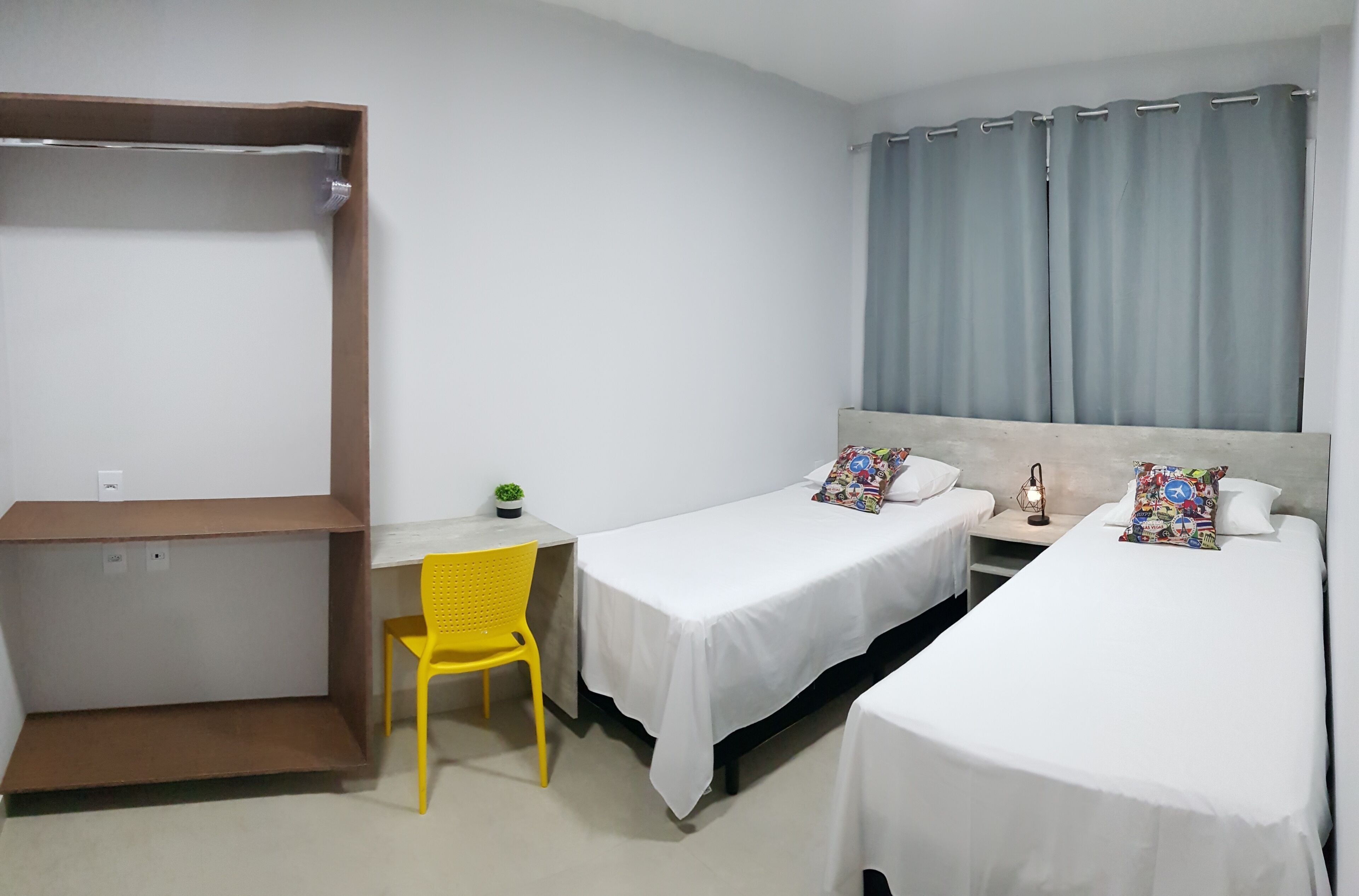 Premium bedding, individually furnished, desk, laptop workspace