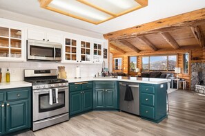Private kitchen - Beautiful Big Bear Lodge with EV charger, Large Deck with BBQ & Views! (Big Bear)