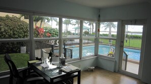 Outdoor pool - Waterfront, Ground-Floor private residence with Ocean & Inlet views (Palm Beach Shores)