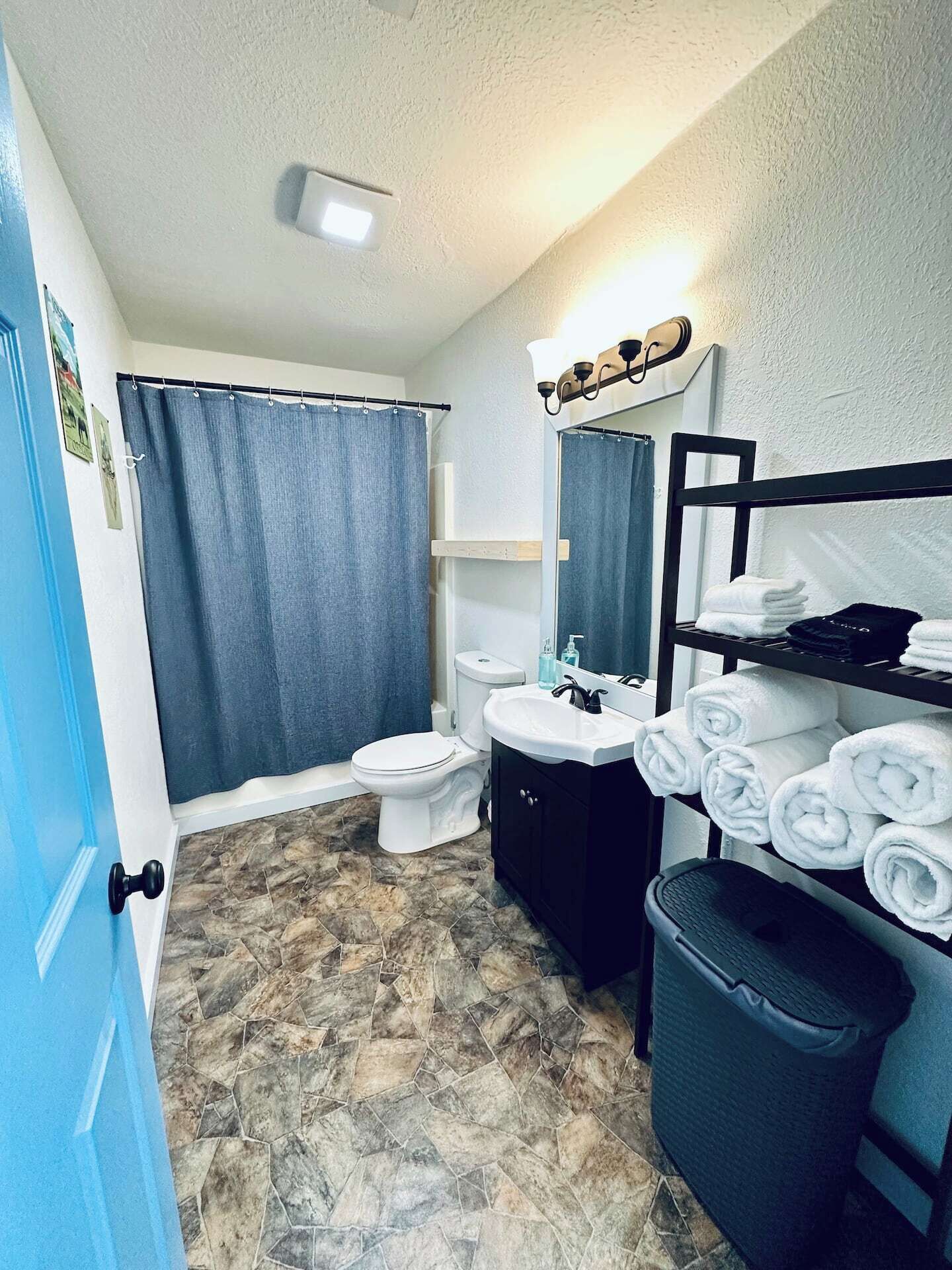 Hair dryer, towels