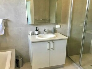 Hair dryer, towels