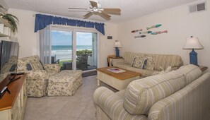 TV - Colony Beach Club 102 - Ground Level, Beachfront Sugar Sands Condo (New Smyrna Beach)