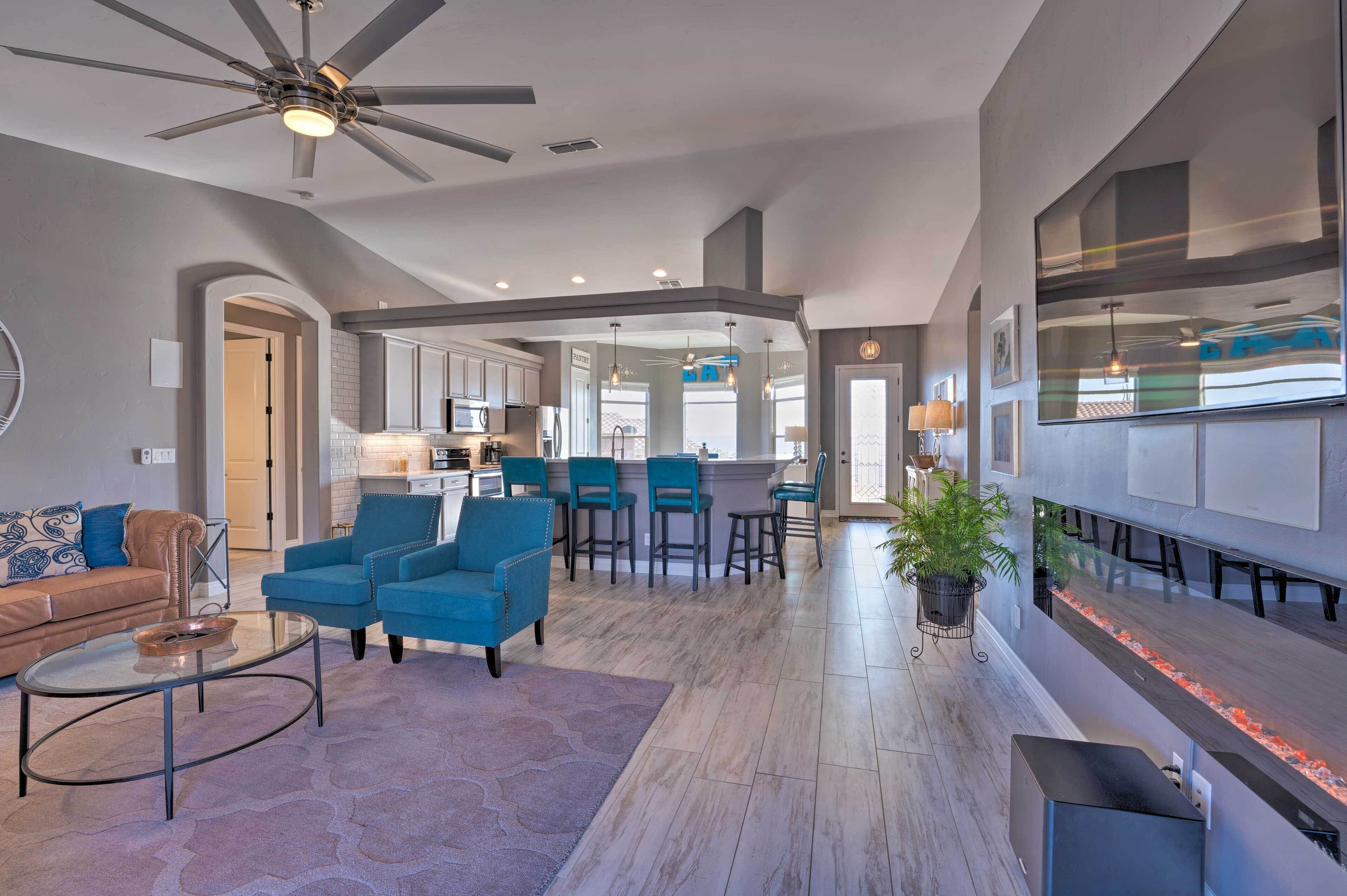 تلفزيون، مدفأة، ستيريو