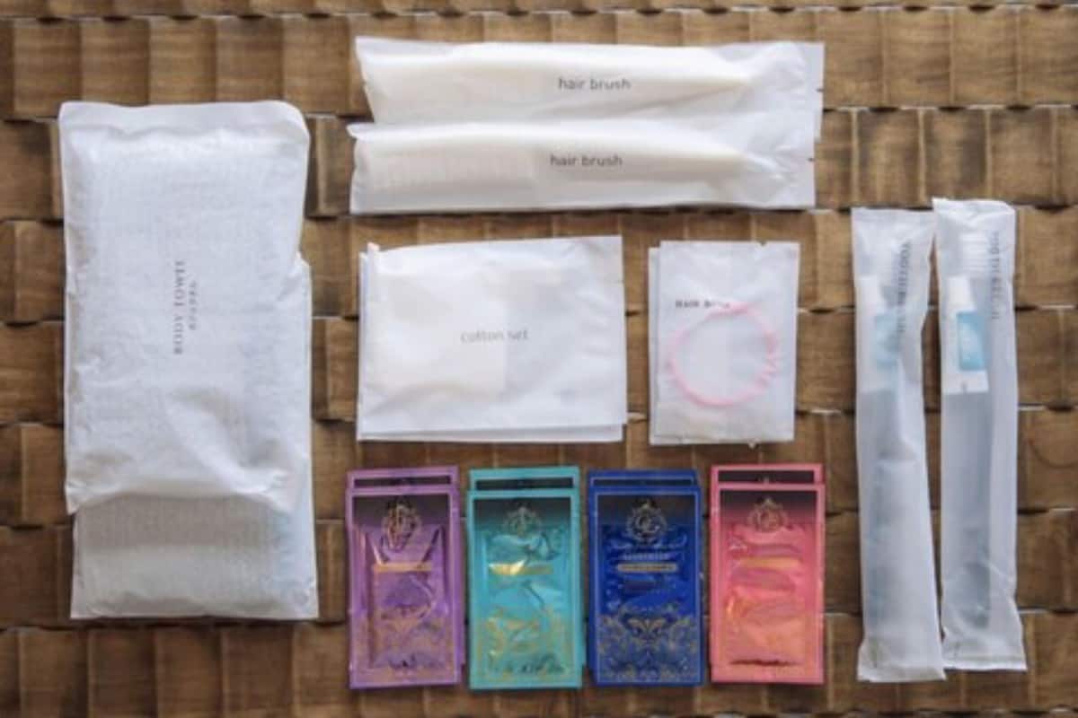 free toiletries, hair dryer, slippers, electronic bidet