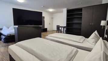 Hypo-allergenic bedding, desk, laptop workspace, soundproofing