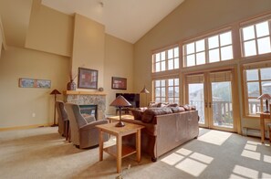 Condo, 3 Bedrooms | Living area - Largest Condo In Passage Point, Vaulted Ceilings, Huge Balcony - PP514 by Redawning (Copper Mountain)
