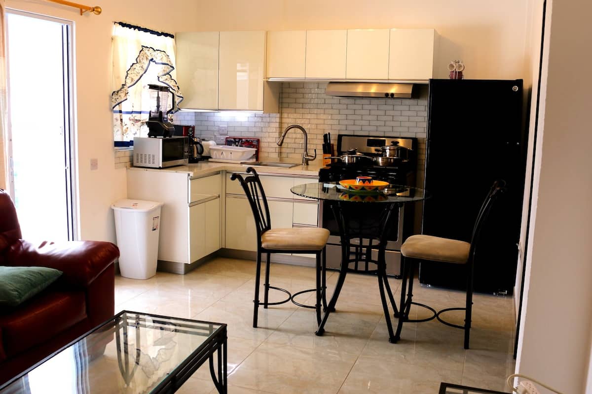 Standard Apartment, 2 Bedrooms, Non Smoking, Courtyard Area | Private kitchen | Full-size fridge, microwave, oven, stovetop