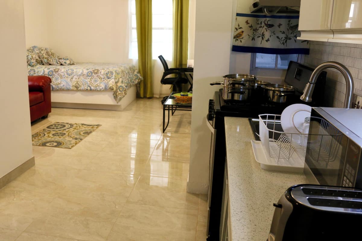Standard Studio, 1 Bedroom, Courtyard View, Courtyard Area | 1 bedroom, in-room safe, desk, laptop workspace