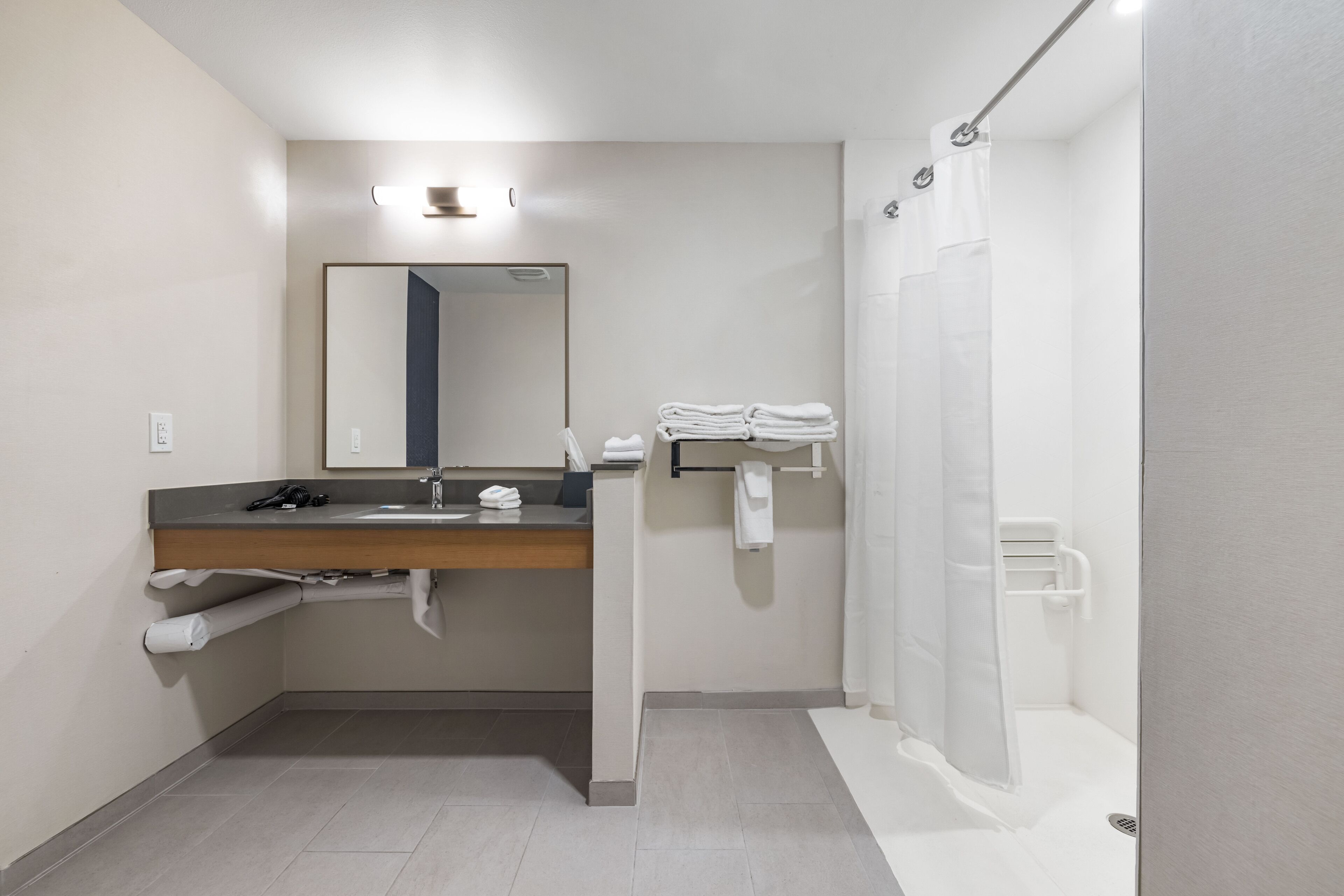 free toiletries, hair dryer, towels