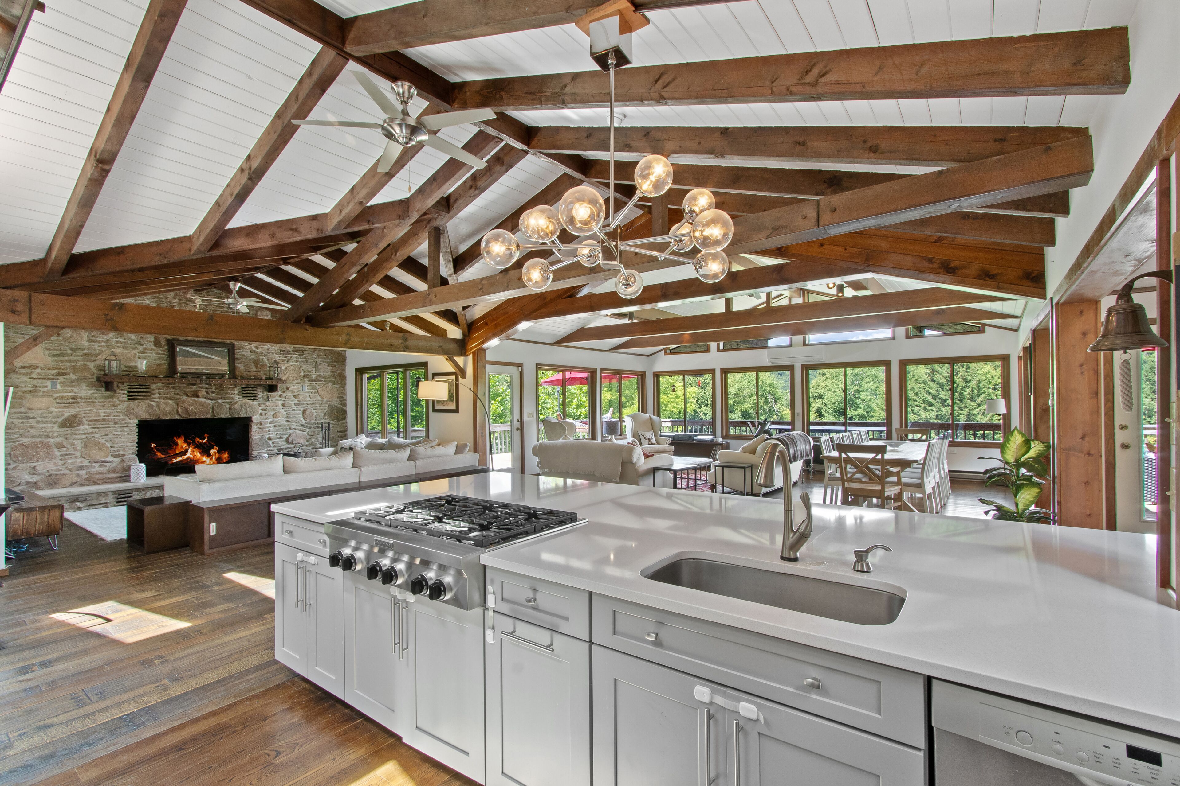 Stunning Catskills lodge with private lake in 70 acres