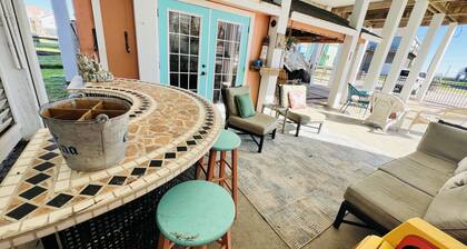 Home with beach view from front porch, only two minute walk to beach. Very Nice!