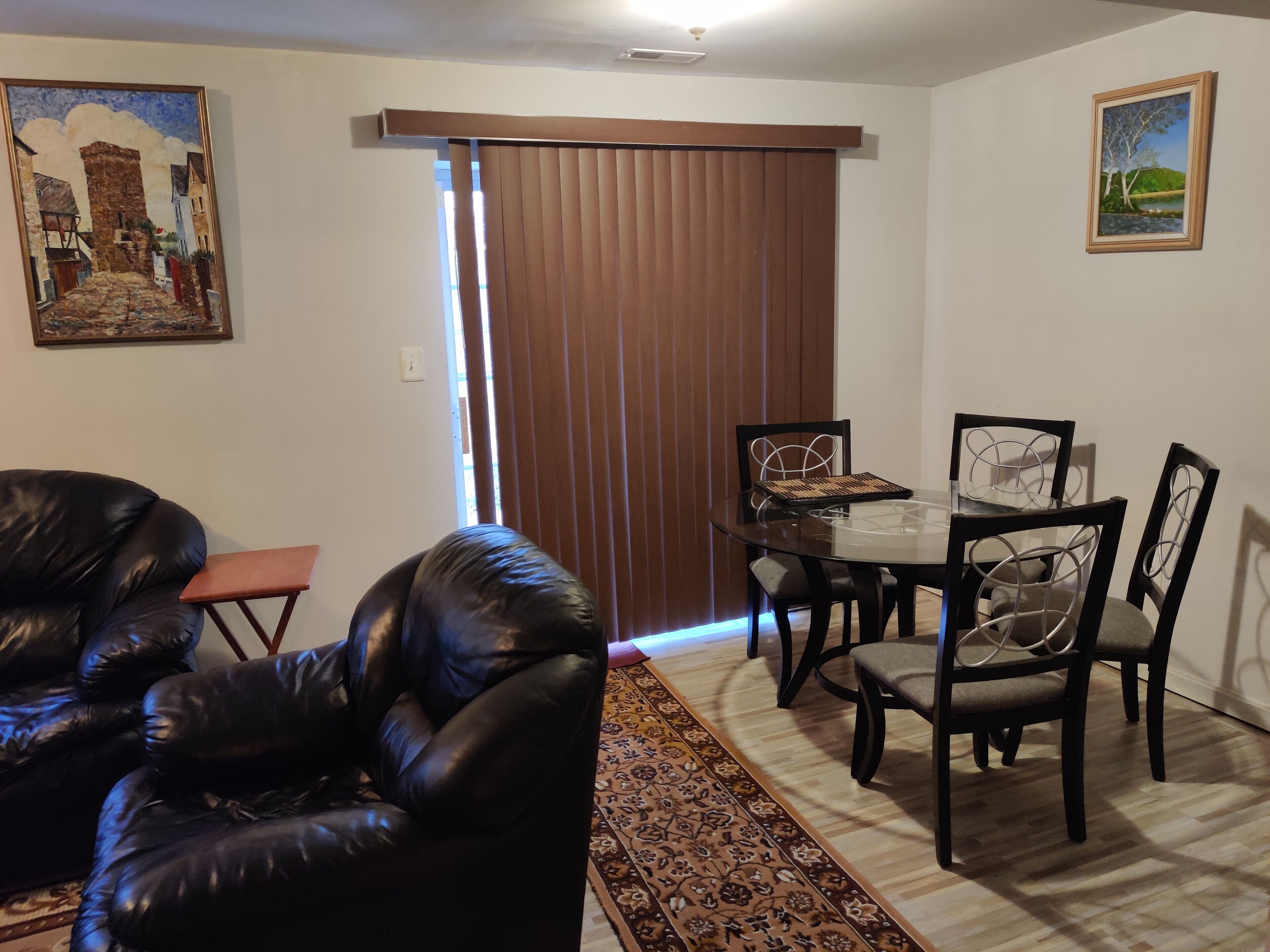A spacious furnished 1bdr basement apartment.