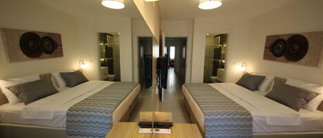 Sábanas de algodón egipcio, ropa de cama de alta calidad y minibar