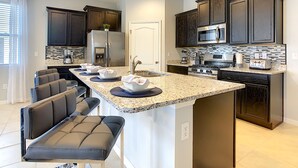 House, Multiple Beds, Private Pool | Private kitchen | Coffee/tea maker, fridge, stovetop, dishwasher - Magical 6Bd Pool Spa Gm Hm Solterra Resort-8039osc (Davenport)