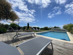 Outdoor pool, a heated pool