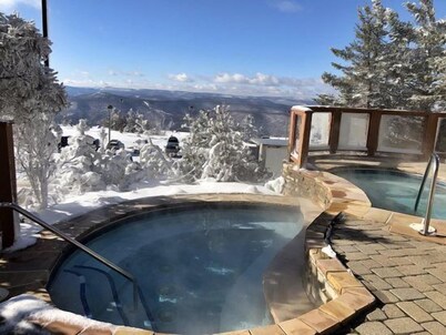 Rimfire 406: Slope Side,   Large open studio full kitchen and high ceilings Western facing view