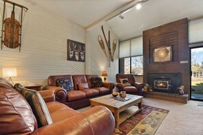 TV, fireplace, DVD player, stereo