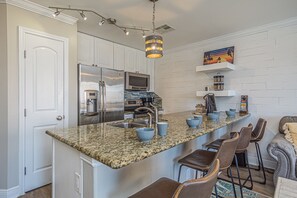 Fridge, microwave, oven, stovetop - Beach Barn - Enjoy up to 25% off High Season Rates for a limited time! (Galveston)