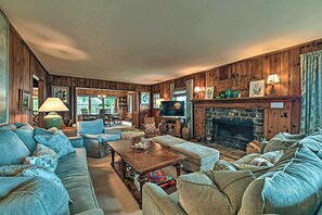 TV, fireplace, table football - Amazing Historic Home w/ Stunning Mountain Views! (Blowing Rock)