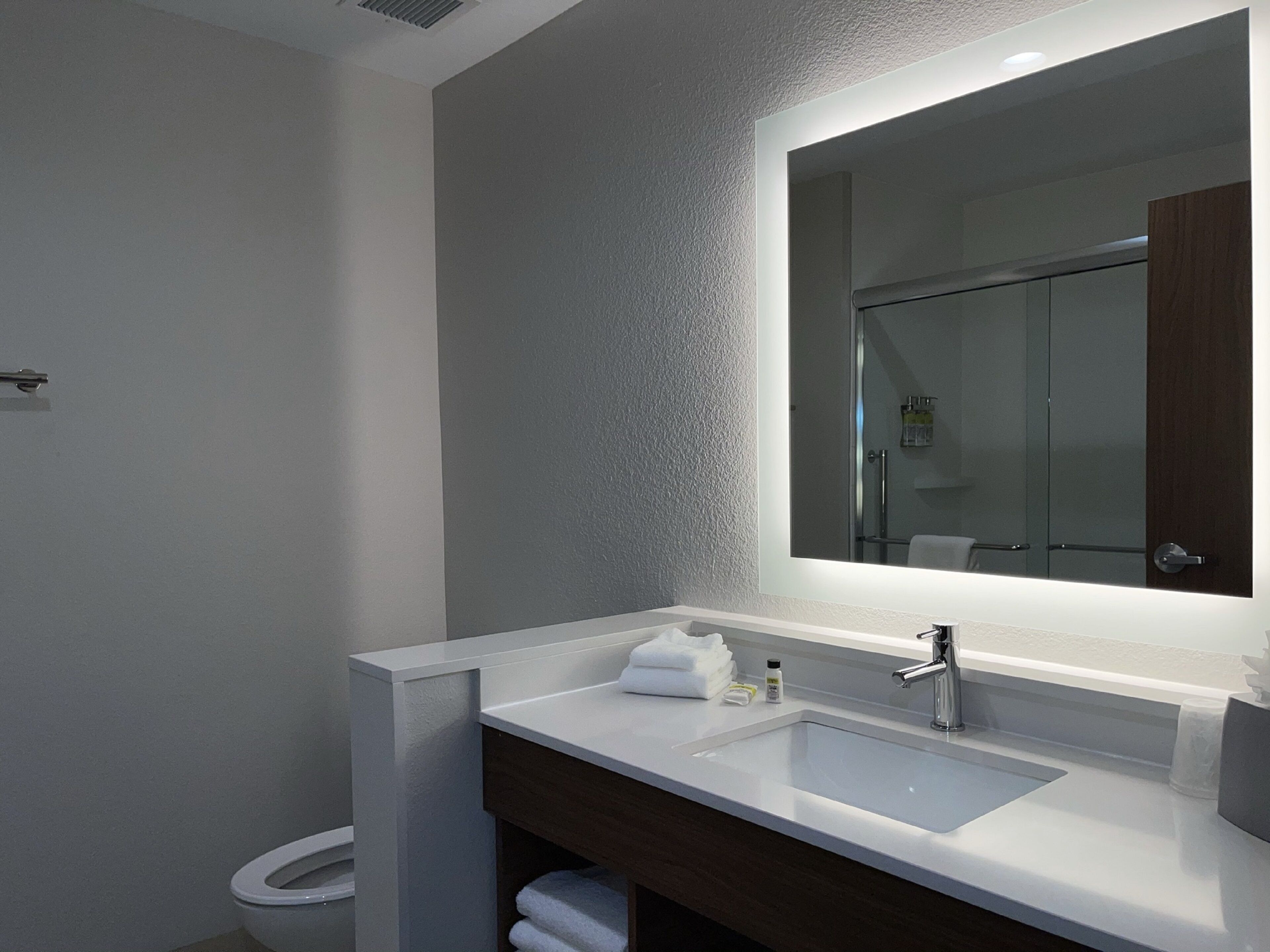 free toiletries, hair dryer, towels