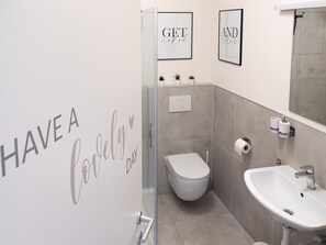 Ducha, secador de pelo y toallas