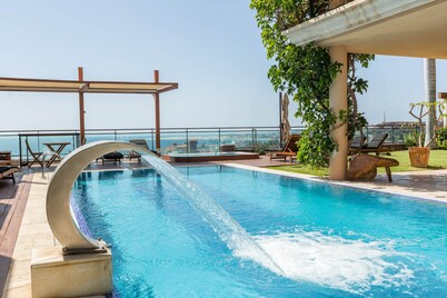 Villa "Albella" with Sea View, Garden, Terraces, Pool, Sauna, Whirlpool & Gym