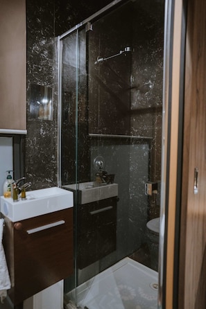 Dusche, Haartrockner, Handtücher