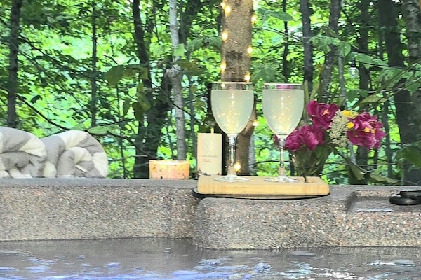 Brand new hot tub with privacy gazebo. Imagine soaking in this lovely hot tub, where all cares can bubble away.