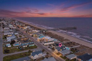 Aerial view - Sea Monster by Carolina Getaway | New 2026 Remodel | 6BR Luxury Home w/ Heated Pool (Kure Beach)