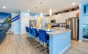 House, Multiple Beds, Private Pool, Pool View | Private kitchen | Fridge, microwave, stovetop, dishwasher