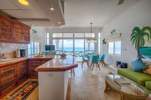 Interior - Third-Floor Oceanfront Condo with Balconies & Pool (Akumal)